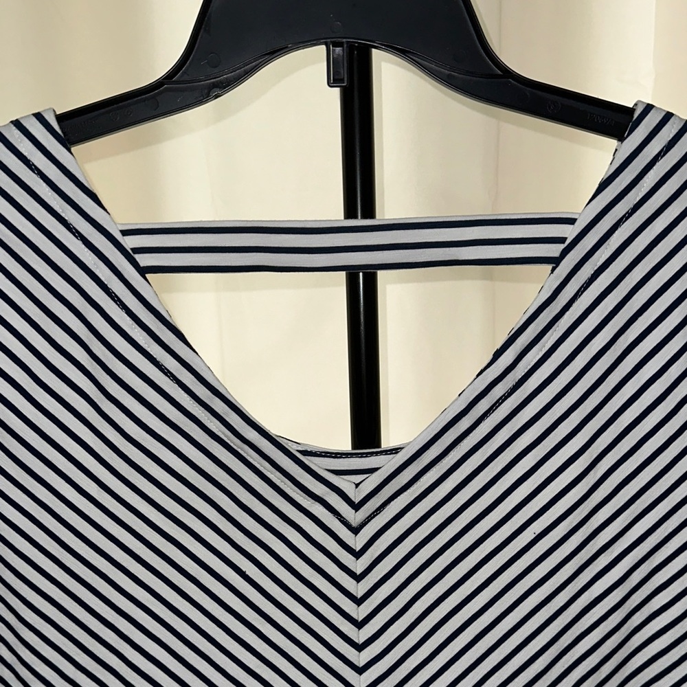 Tommy Bahama Blue and White Striped Dress with Colorful Floral Design - Picture 5 of 6